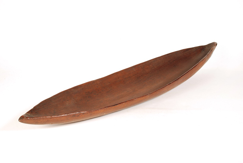 Large wooden dish, oval with pointed ends