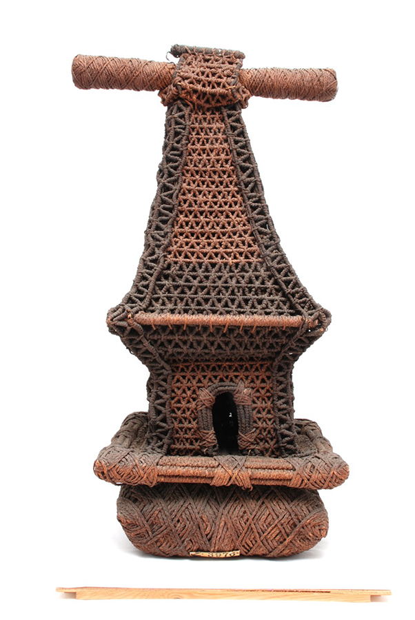 Portable temple or shrine made of plaited coconut fibre.
