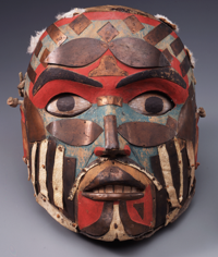 A large colourful mask