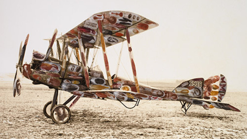 Archival giclee print by Rebecca Jewell, of a BE12 plane titled 'The Bird Man of Salonika'