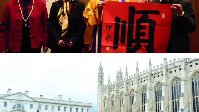 Two images of a Buddhist monk visit