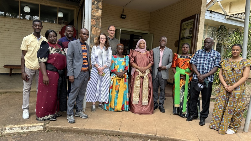 Staff from the Uganda Museum, MAA, the University of Michigan and the Wamala Tombs stand outside the Uganda Museum