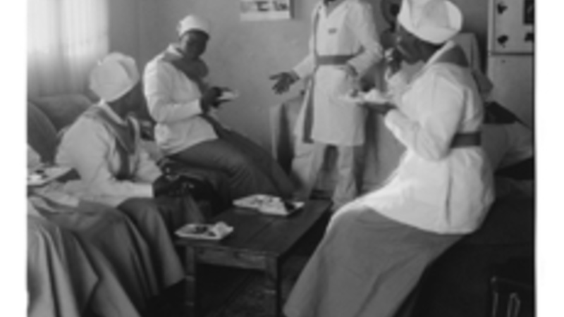 A black and white photo depicting several women by A black and white photo depicting several women by Sabelo Mlangeni