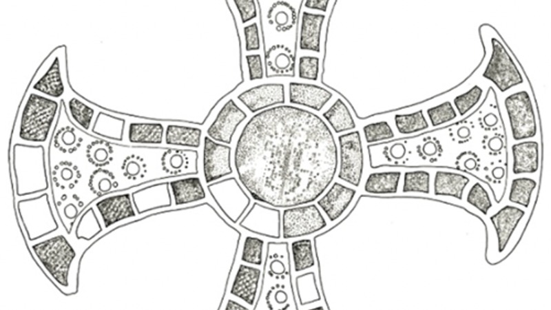 Drawing of the Trumpington Cross.