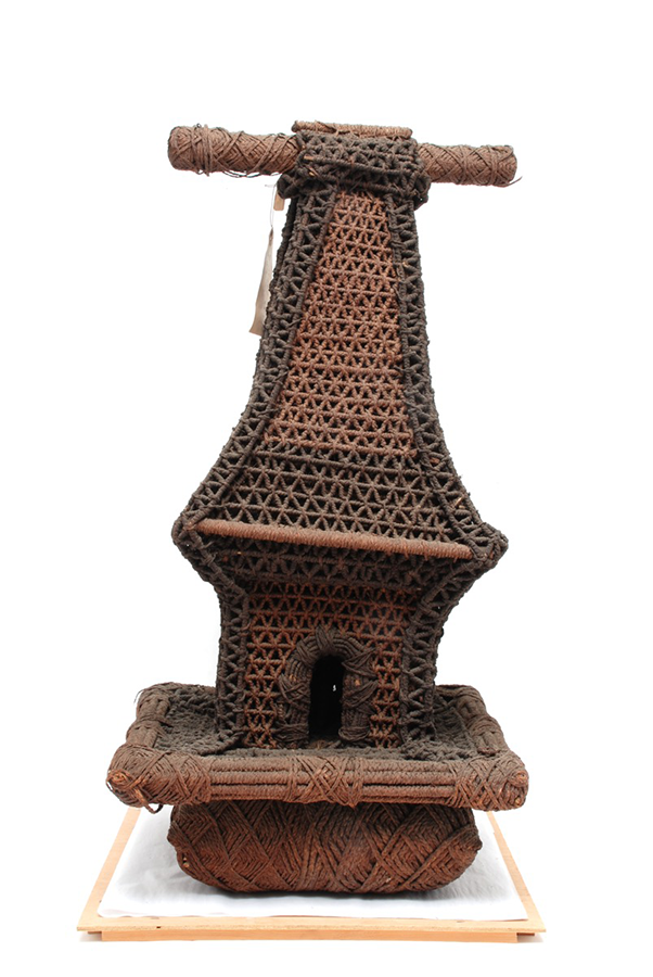 Portable temple or shrine made of plaited coconut fibre.