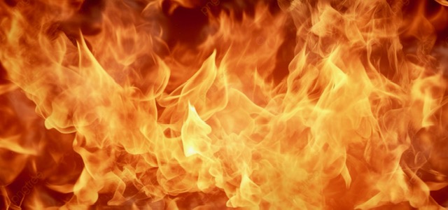 A landscape image showing flames.