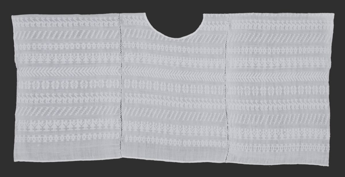 Hand-woven white cotton huipil or woman's blouse